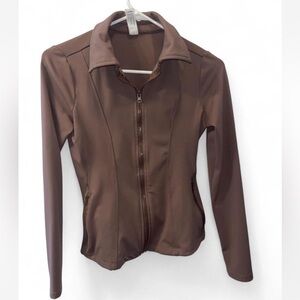 Women's Purplish Brown Zip-Up Jacket